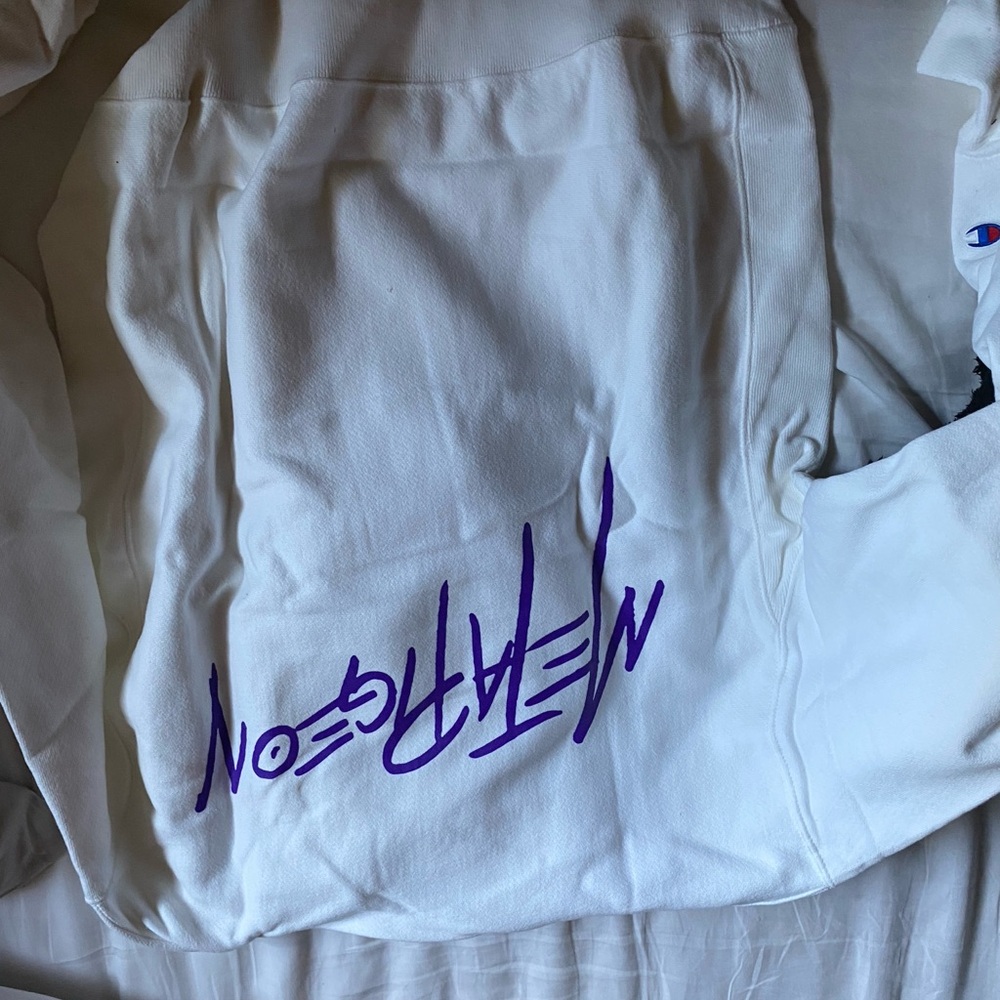 White jeff Staple x RTFKT Hoodie with Purple Graphic